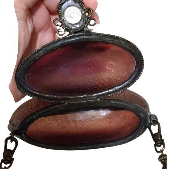 Maya Evangelista Hard Resin Cross Body Bag with Removable‎ Beaded Strap Vintage - Picture 7 of 15